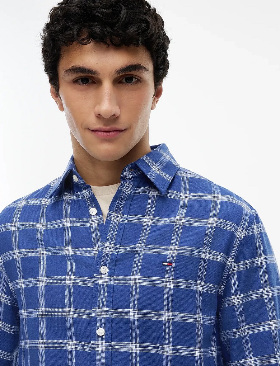 Tommy Jeans - TJM REG TWILL CHECK SHIRT - karierte hemden - blue storm check - 3