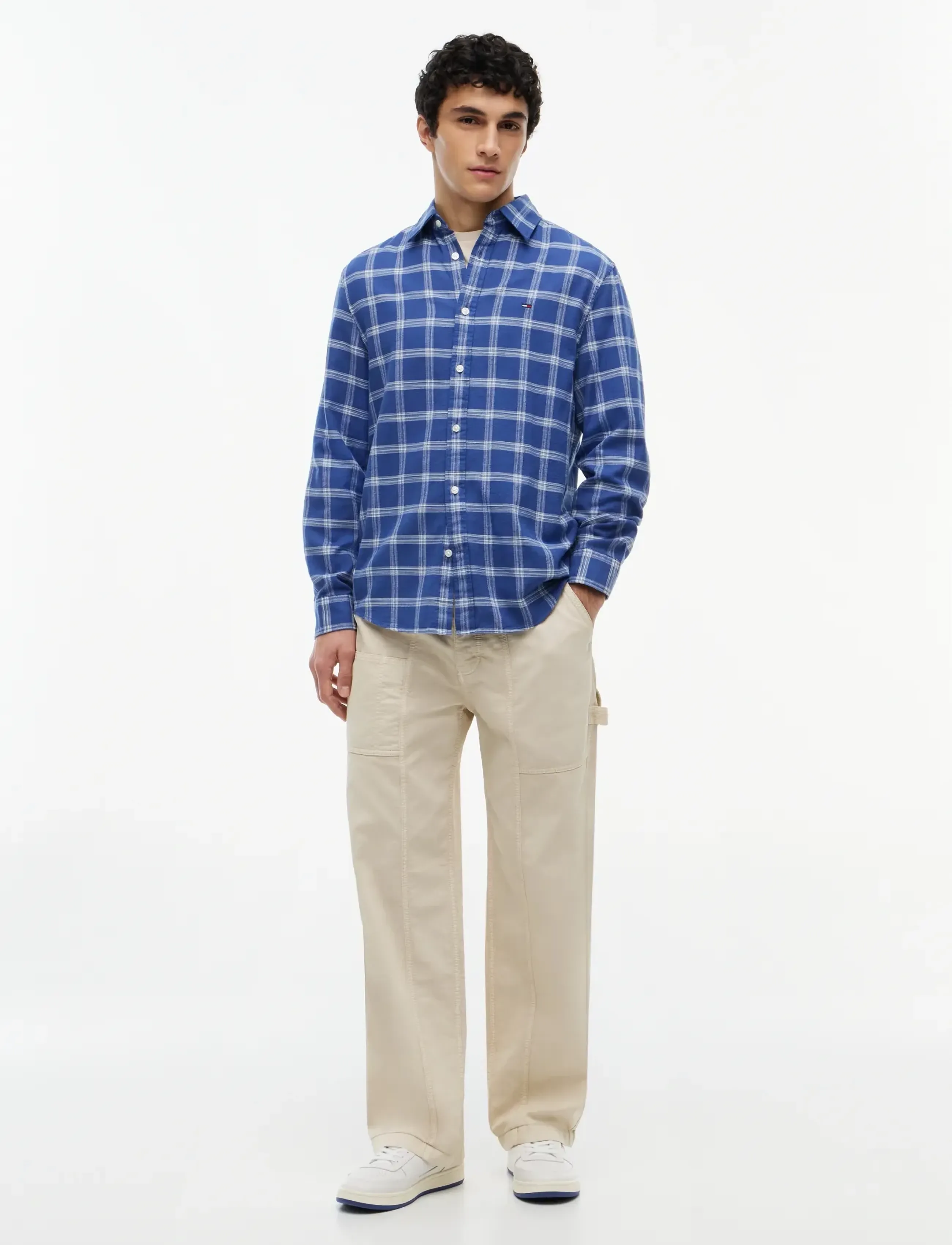 Tommy Jeans - TJM REG TWILL CHECK SHIRT - karierte hemden - blue storm check - 4