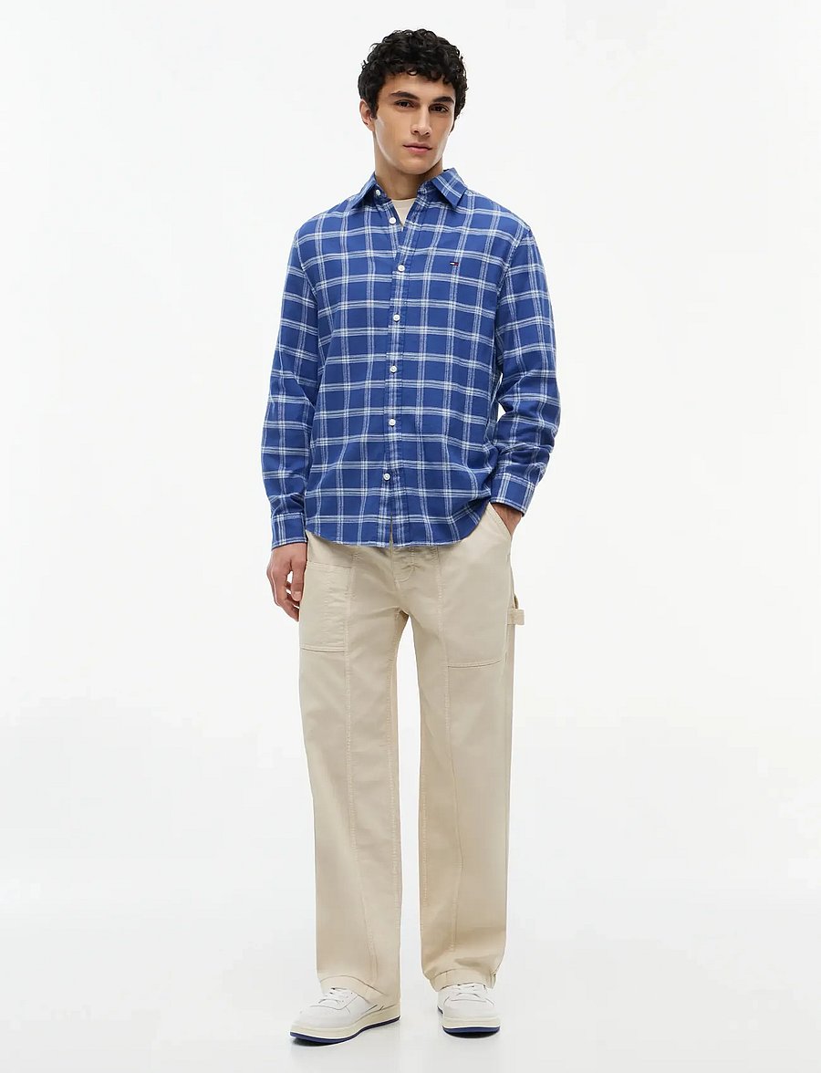 Tommy Jeans - TJM REG TWILL CHECK SHIRT - karierte hemden - blue storm check - 4