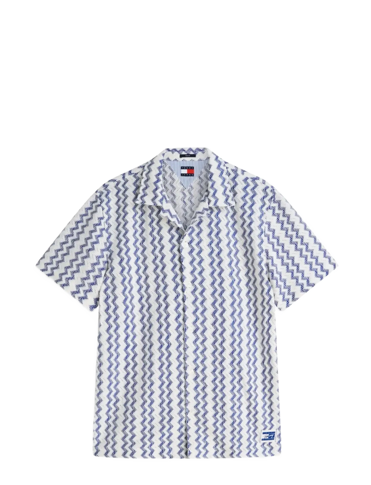 Tommy Jeans - TJM REG CLUB LACE SS SHIRT - chemises à manches courtes - providence blue - 1