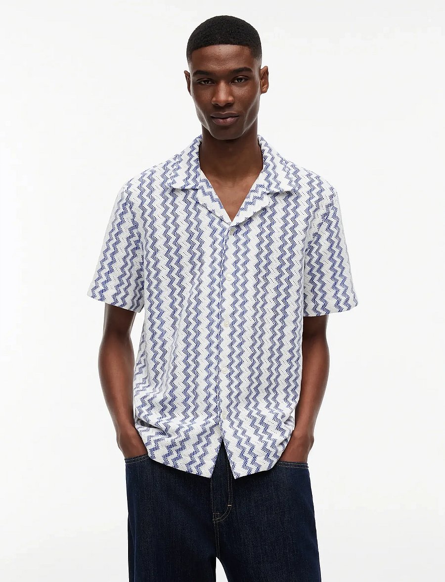 Tommy Jeans - TJM REG CLUB LACE SS SHIRT - chemises à manches courtes - providence blue - 0