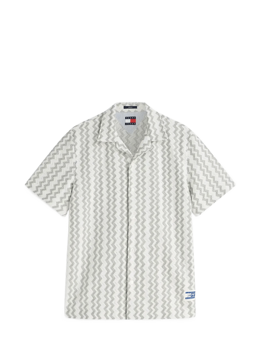 Tommy Jeans - TJM REG CLUB LACE SS SHIRT - kortærmede skjorter - spring olive - 1
