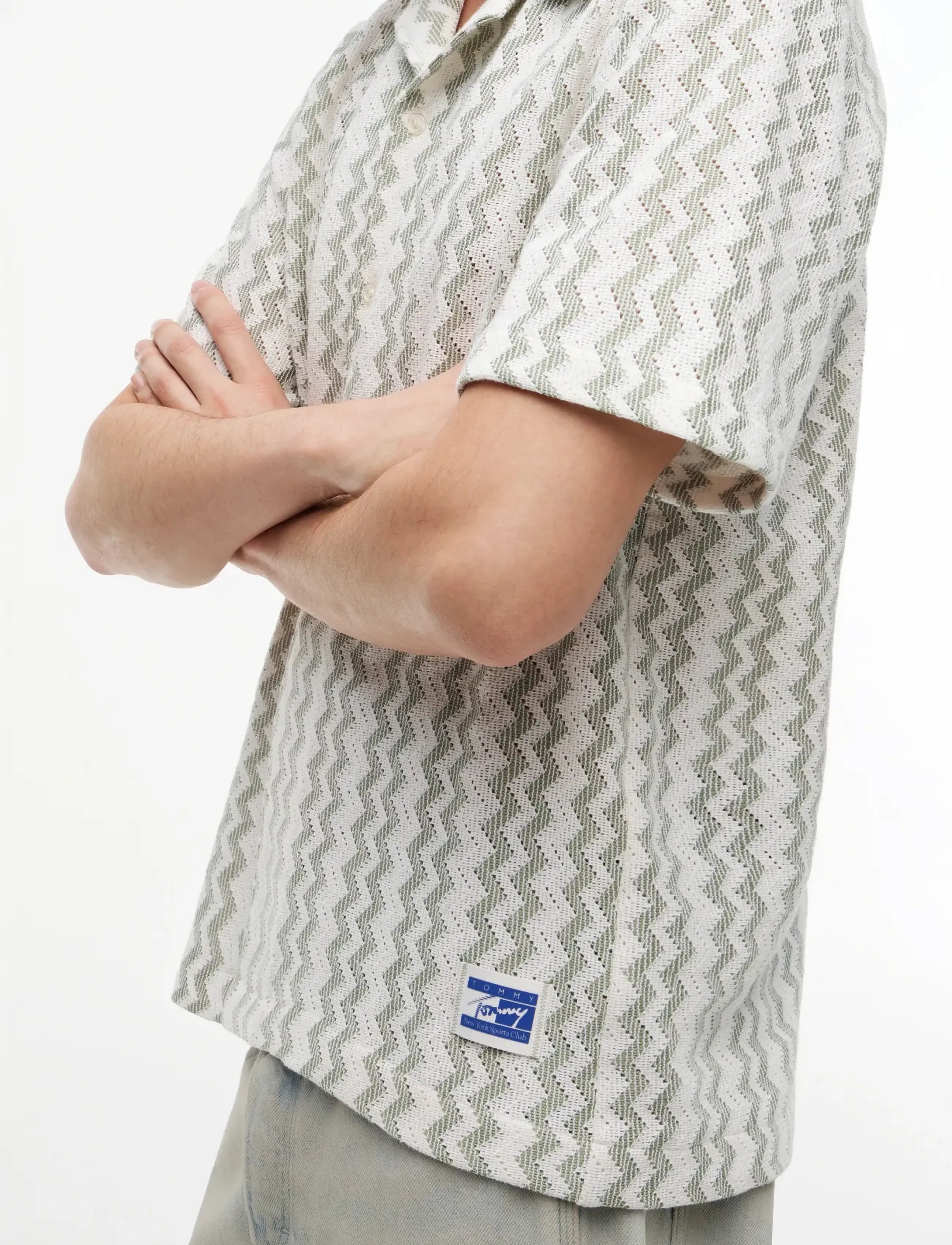 Tommy Jeans - TJM REG CLUB LACE SS SHIRT - kortærmede skjorter - spring olive - 3