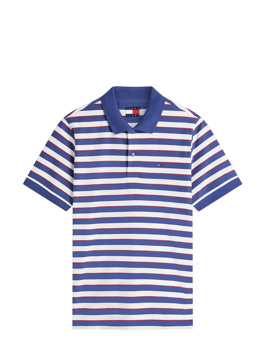 Tommy Jeans - TJM REG STRIPE JERSEY POLO EXT - kurzärmelig - blue storm stripe - 1