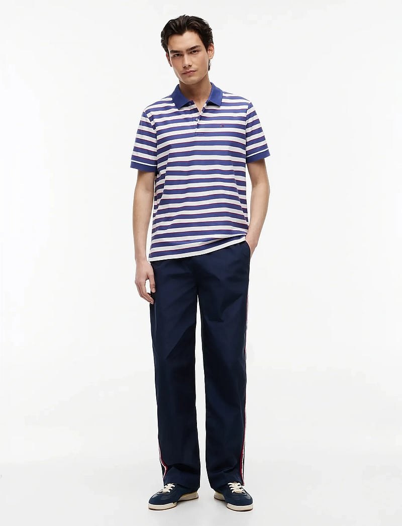 Tommy Jeans - TJM REG STRIPE JERSEY POLO EXT - kortærmede poloer - blue storm stripe - 4