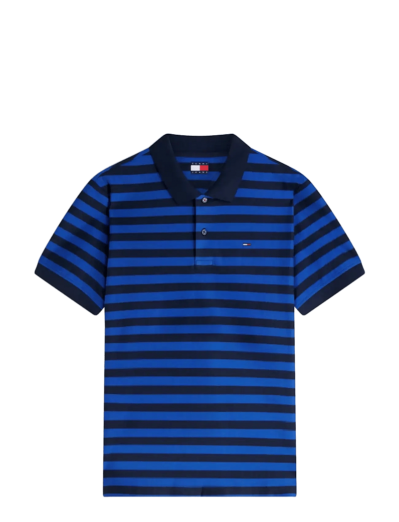 Tommy Jeans - TJM REG STRIPE JERSEY POLO EXT - kortærmede poloer - providence blue stripe - 1