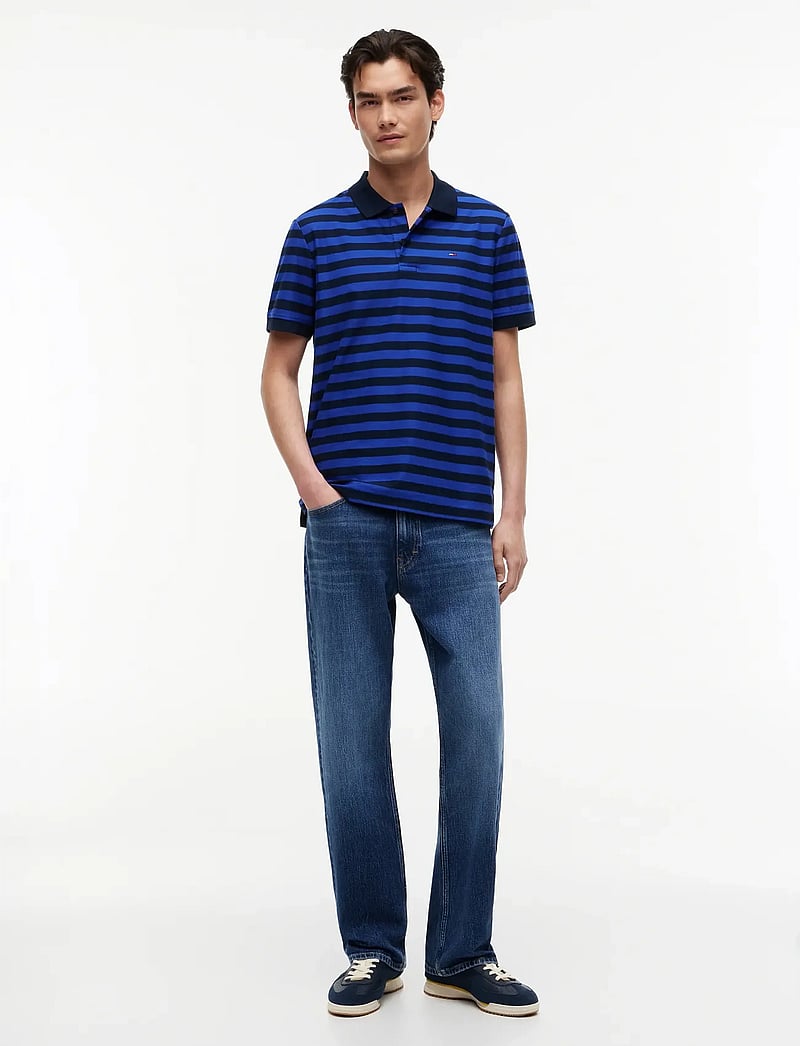 Tommy Jeans - TJM REG STRIPE JERSEY POLO EXT - kortærmede poloer - providence blue stripe - 4