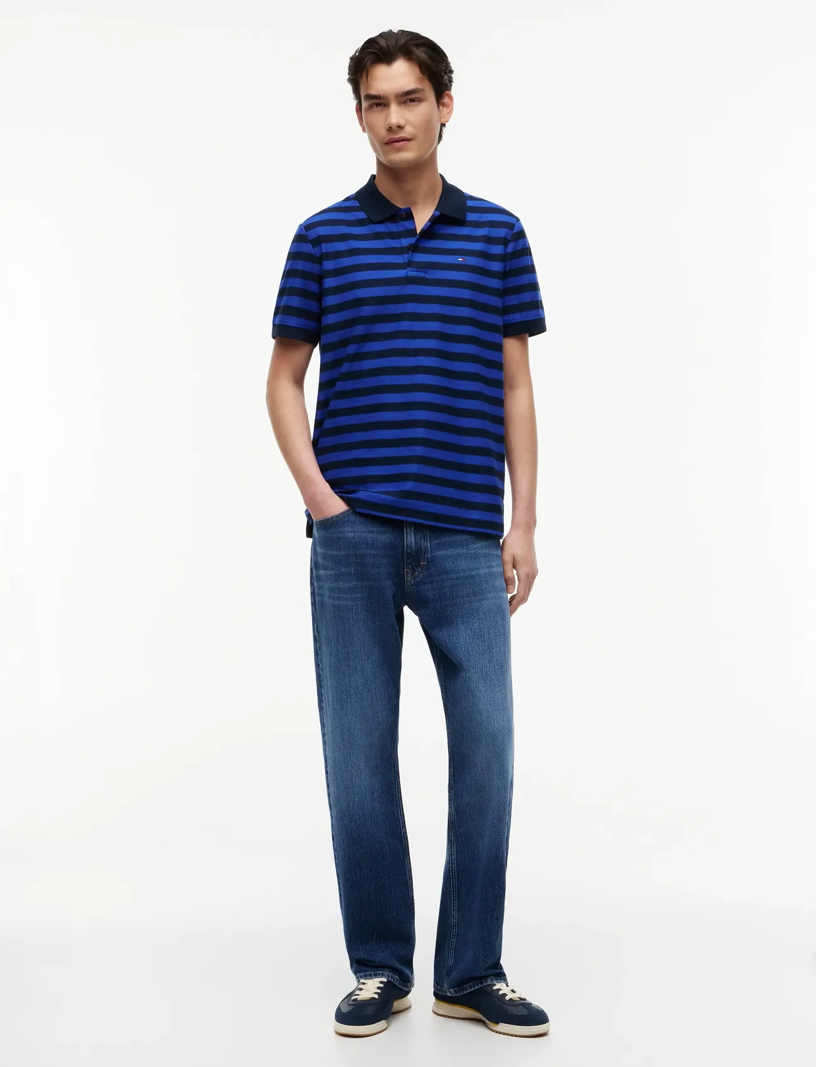 Tommy Jeans - TJM REG STRIPE JERSEY POLO EXT - lühikeste varrukatega polod - providence blue stripe - 4