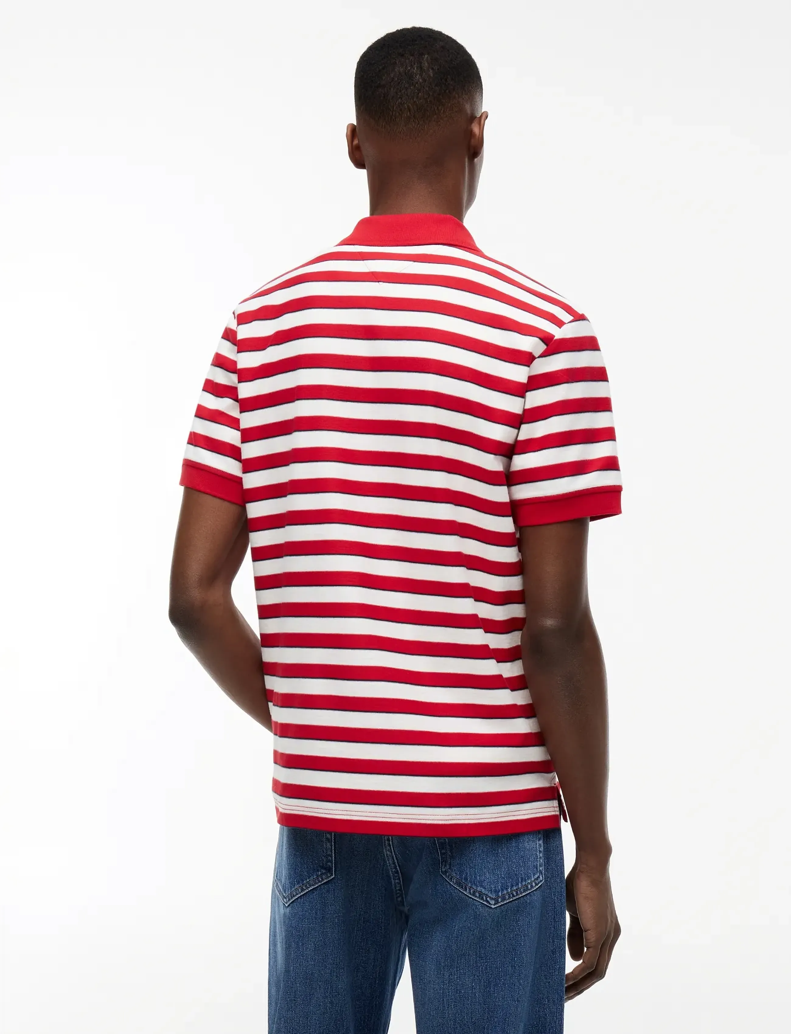 Tommy Jeans - TJM REG STRIPE JERSEY POLO EXT - sügisene kokkuhoid - ruby red stripe - 2