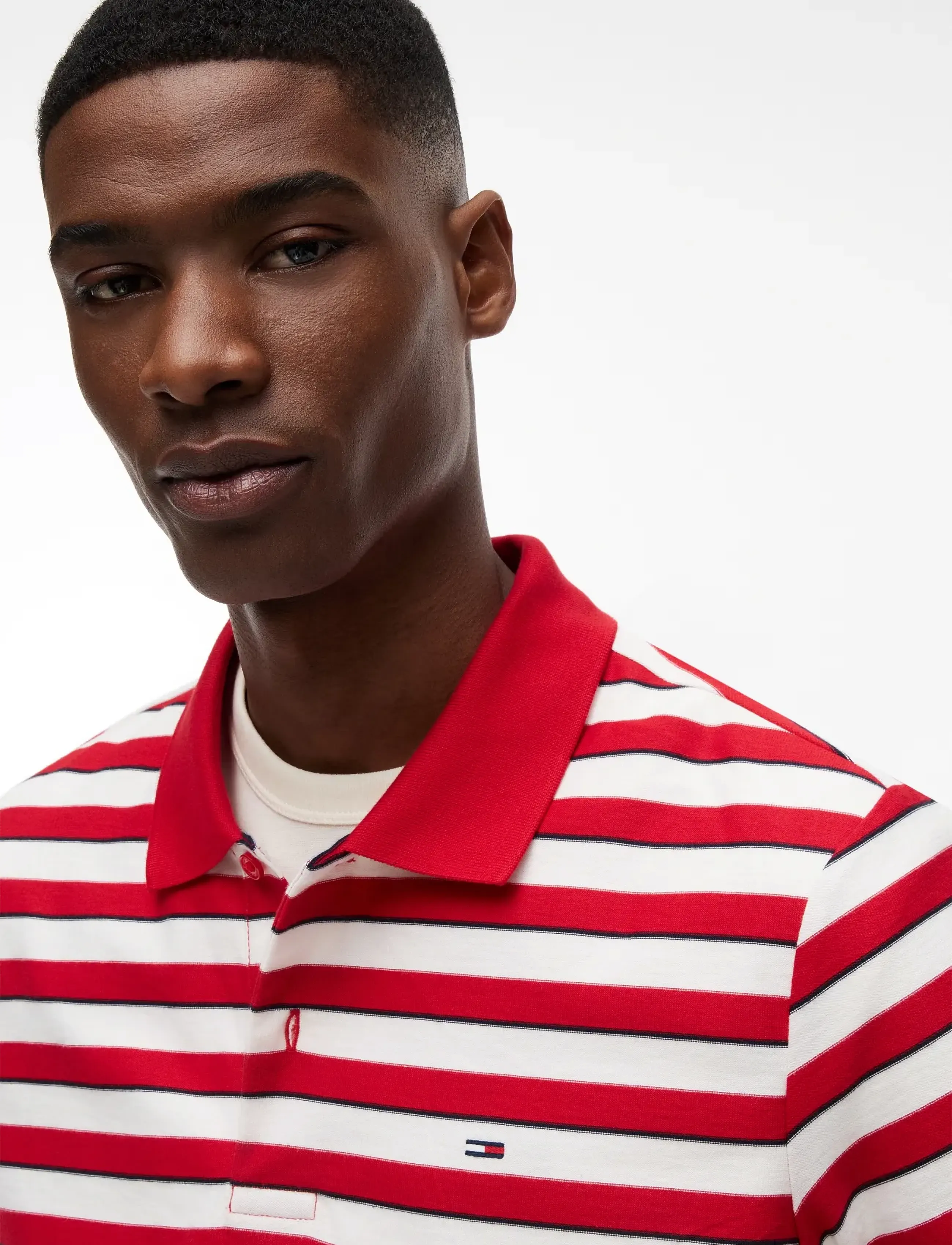 Tommy Jeans - TJM REG STRIPE JERSEY POLO EXT - sügisene kokkuhoid - ruby red stripe - 3