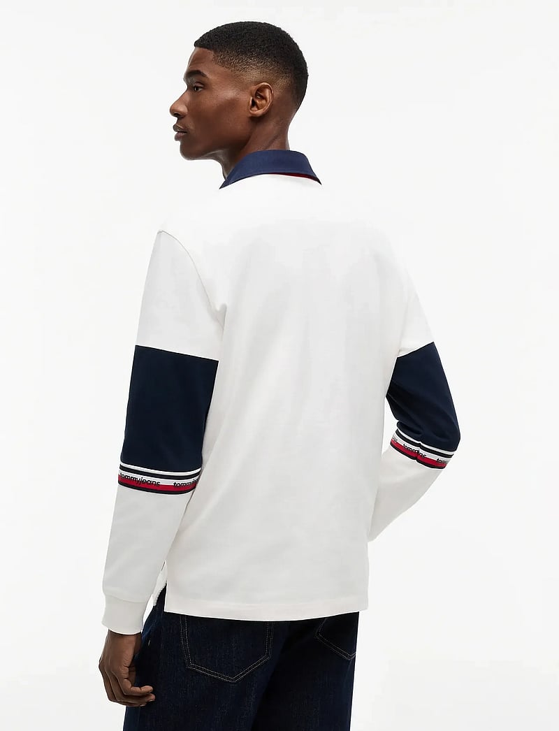 Tommy Jeans - TJM RLX CBLOCK RUGBY - pikkade varrukatega polod - ancient white - 2