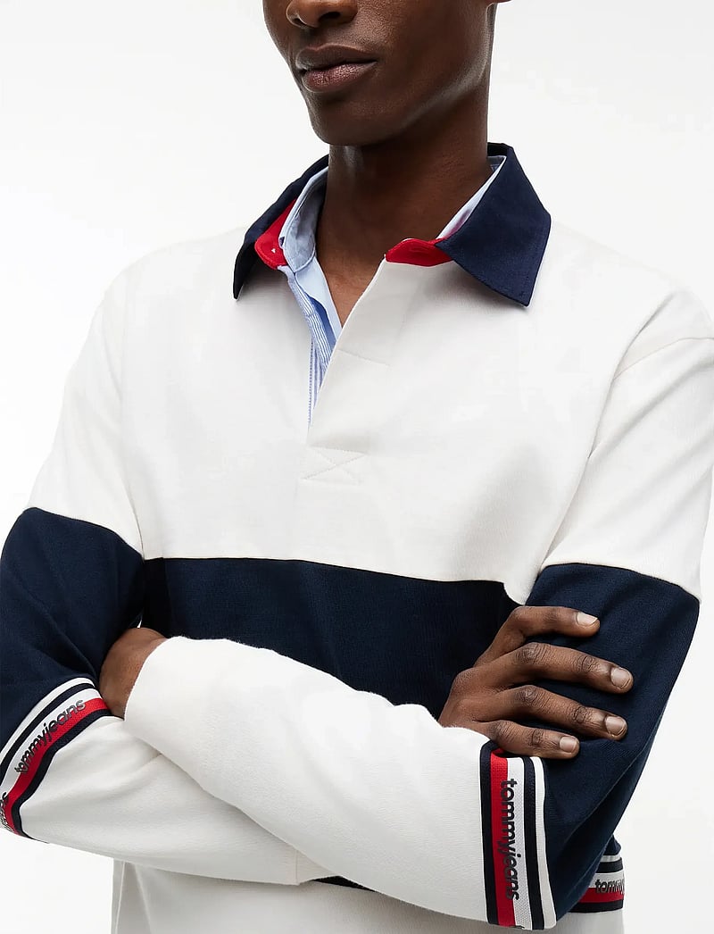 Tommy Jeans - TJM RLX CBLOCK RUGBY - pikkade varrukatega polod - ancient white - 3