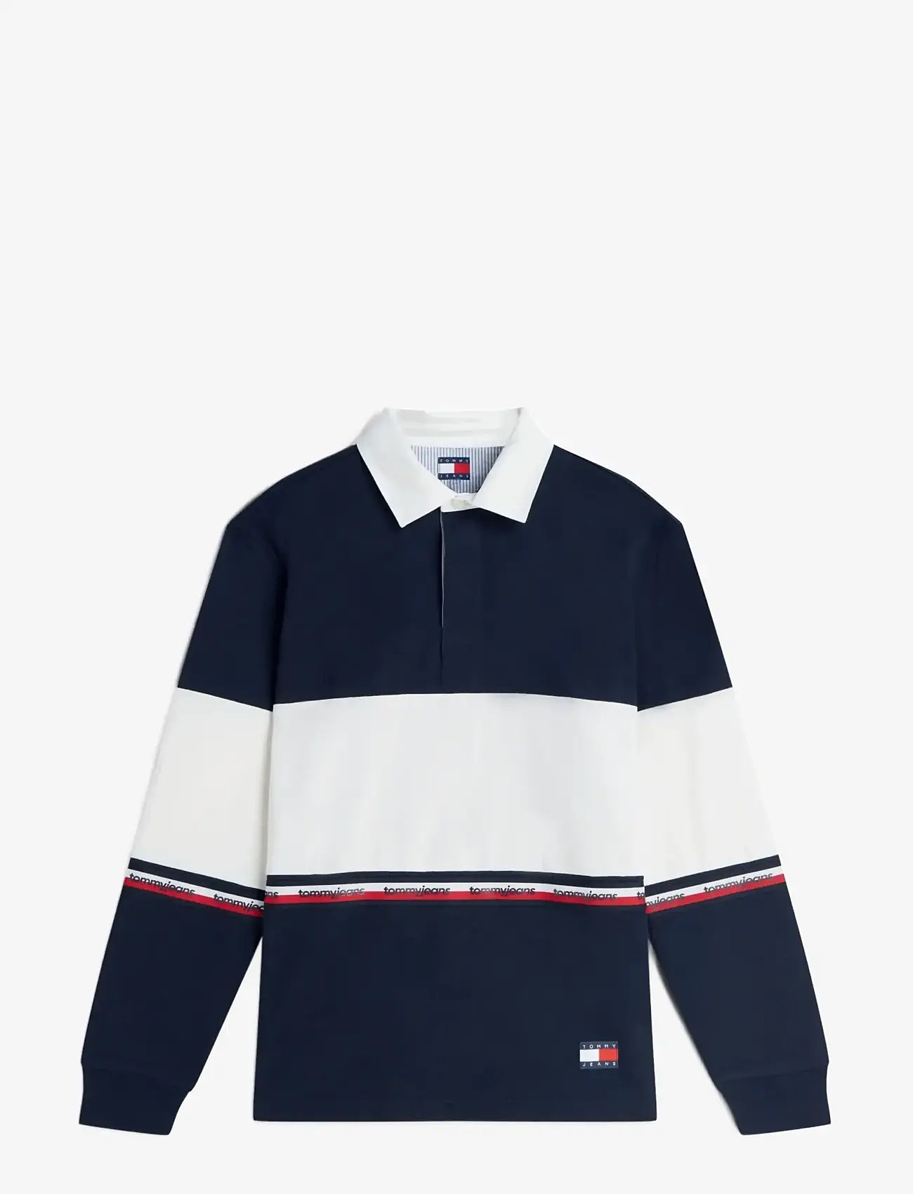 Tommy Jeans - TJM RLX CBLOCK RUGBY - langærmede poloer - dark night navy - 1
