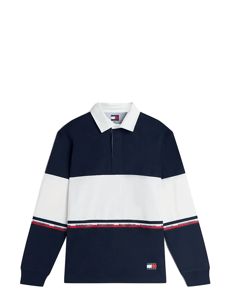Tommy Jeans - TJM RLX CBLOCK RUGBY - langærmede poloer - dark night navy - 1