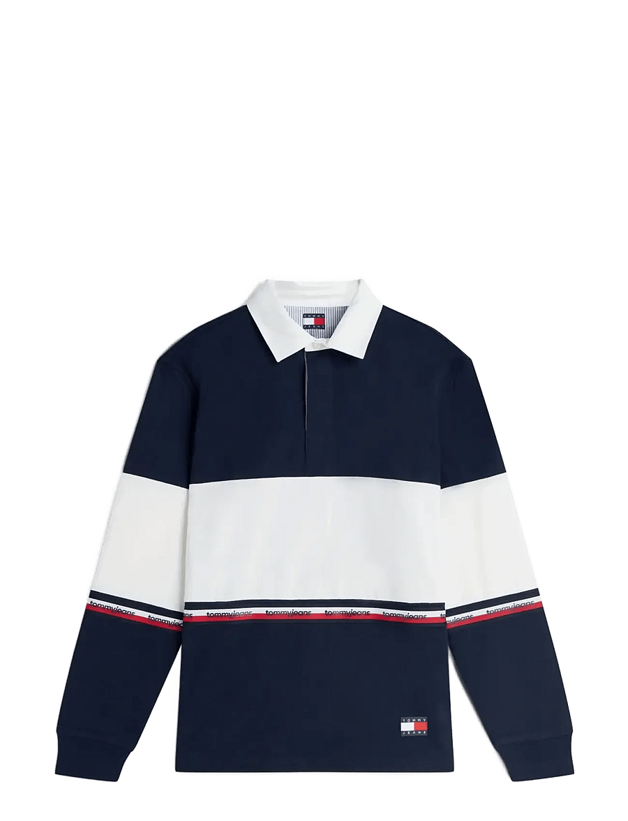 Tommy Jeans - TJM RLX CBLOCK RUGBY - long-sleeved polos - dark night navy - 1