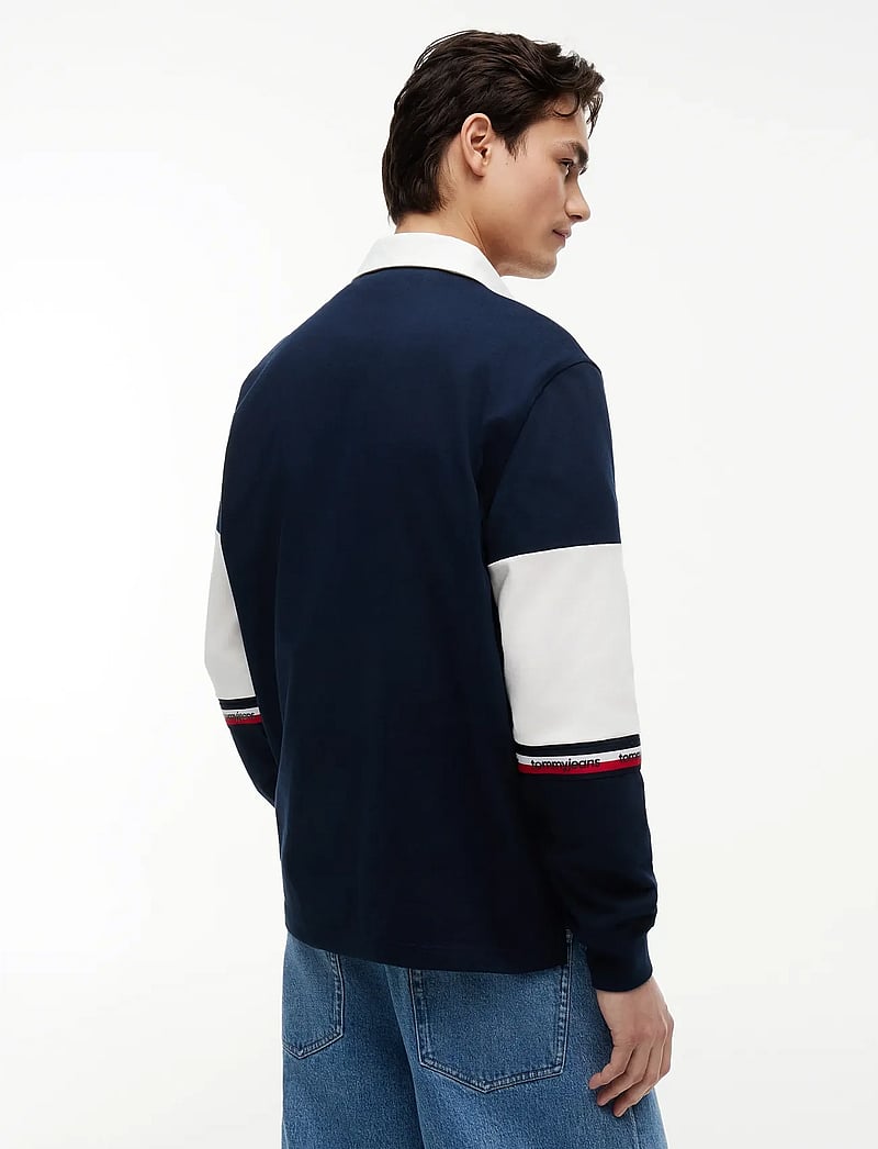Tommy Jeans - TJM RLX CBLOCK RUGBY - langærmede poloer - dark night navy - 2