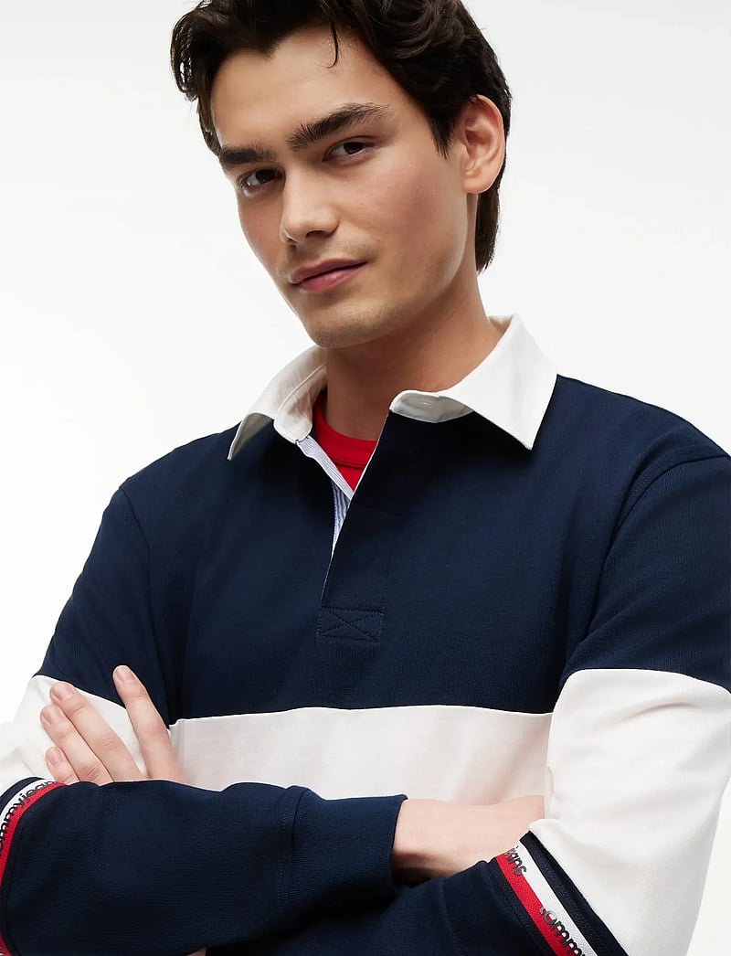 Tommy Jeans - TJM RLX CBLOCK RUGBY - langærmede poloer - dark night navy - 3