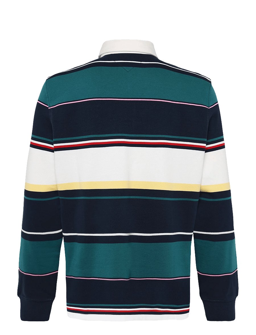 Tommy Jeans - TJM RLX STRIPE RUGBY EXT - pikkade varrukatega polod - dark night navy multi - 2