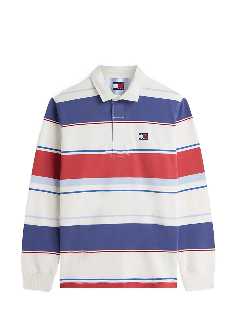 Tommy Jeans - TJM RLX STRIPE RUGBY EXT - długi rękaw - ecru multi - 1