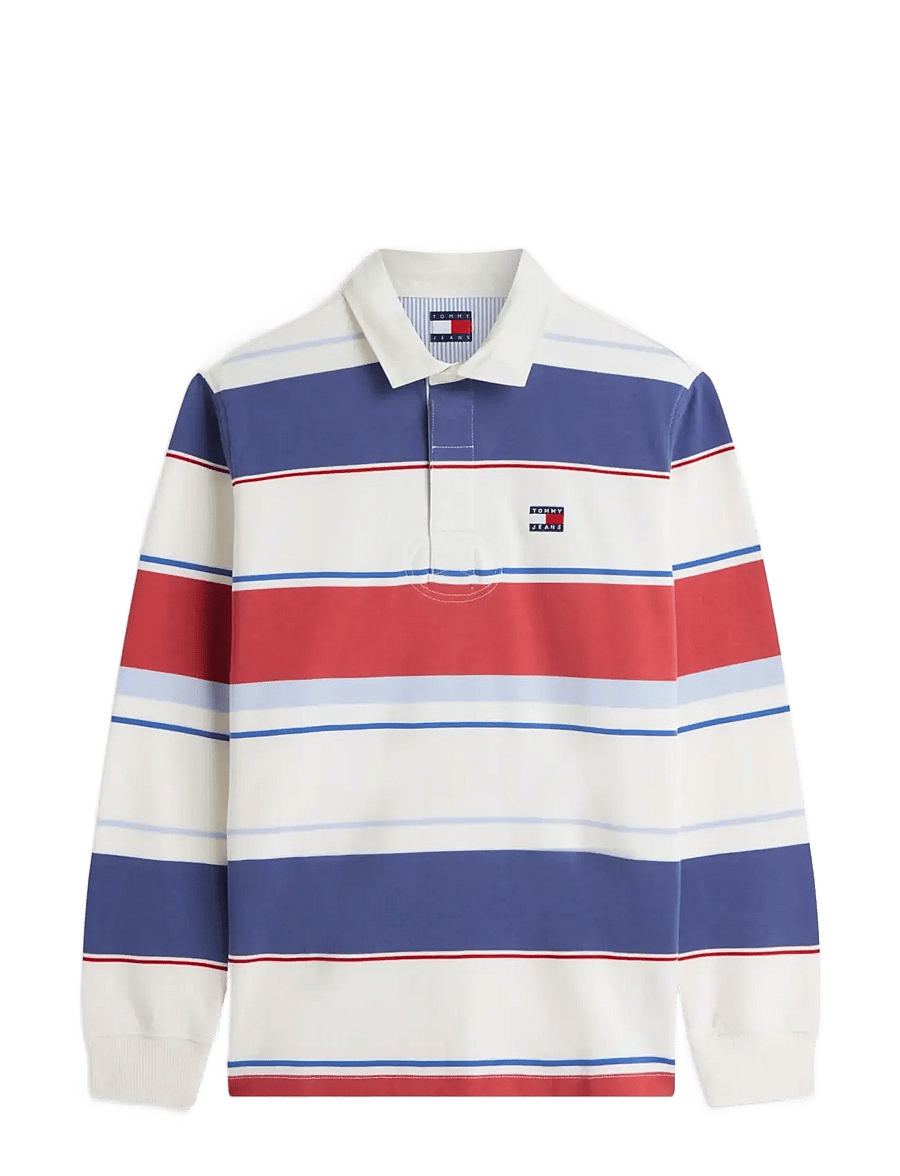 Tommy Jeans - TJM RLX STRIPE RUGBY EXT - long-sleeved polos - ecru multi - 1