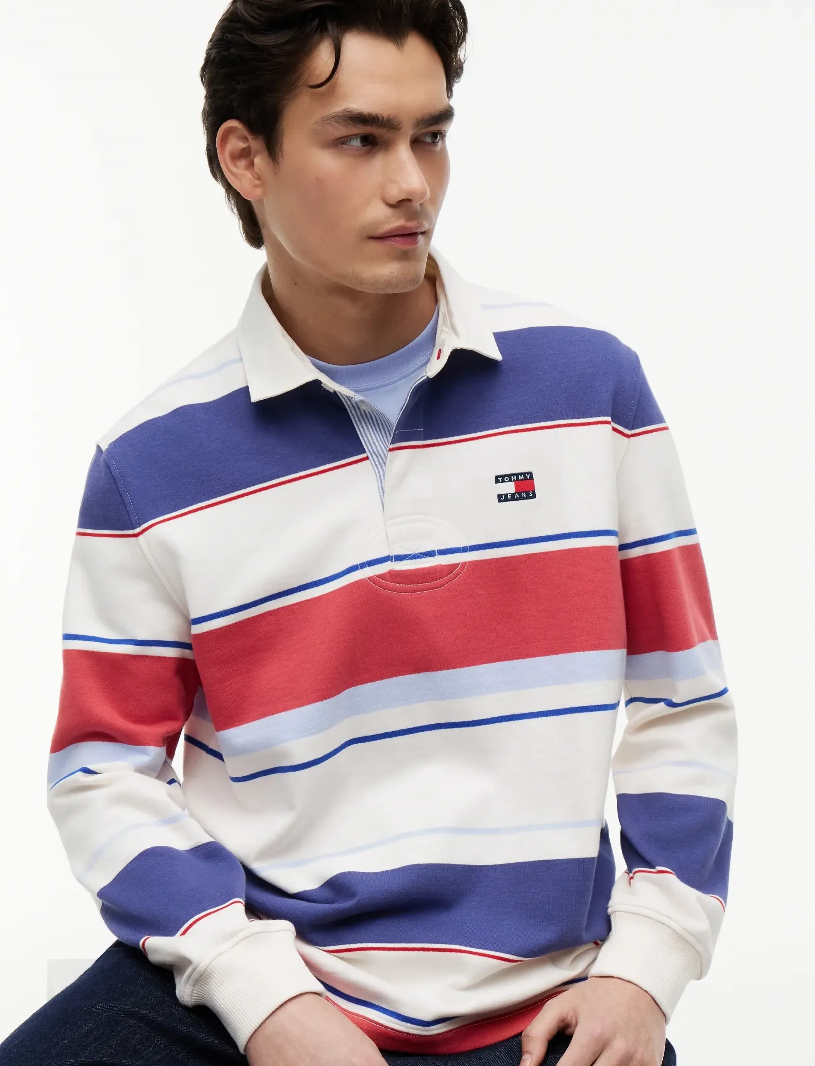 Tommy Jeans - TJM RLX STRIPE RUGBY EXT - long-sleeved polos - ecru multi - 3