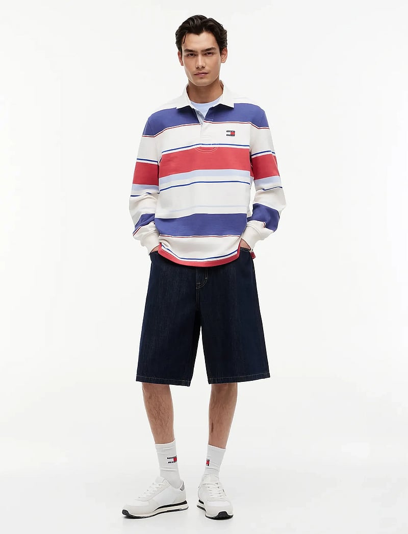 Tommy Jeans - TJM RLX STRIPE RUGBY EXT - długi rękaw - ecru multi - 4