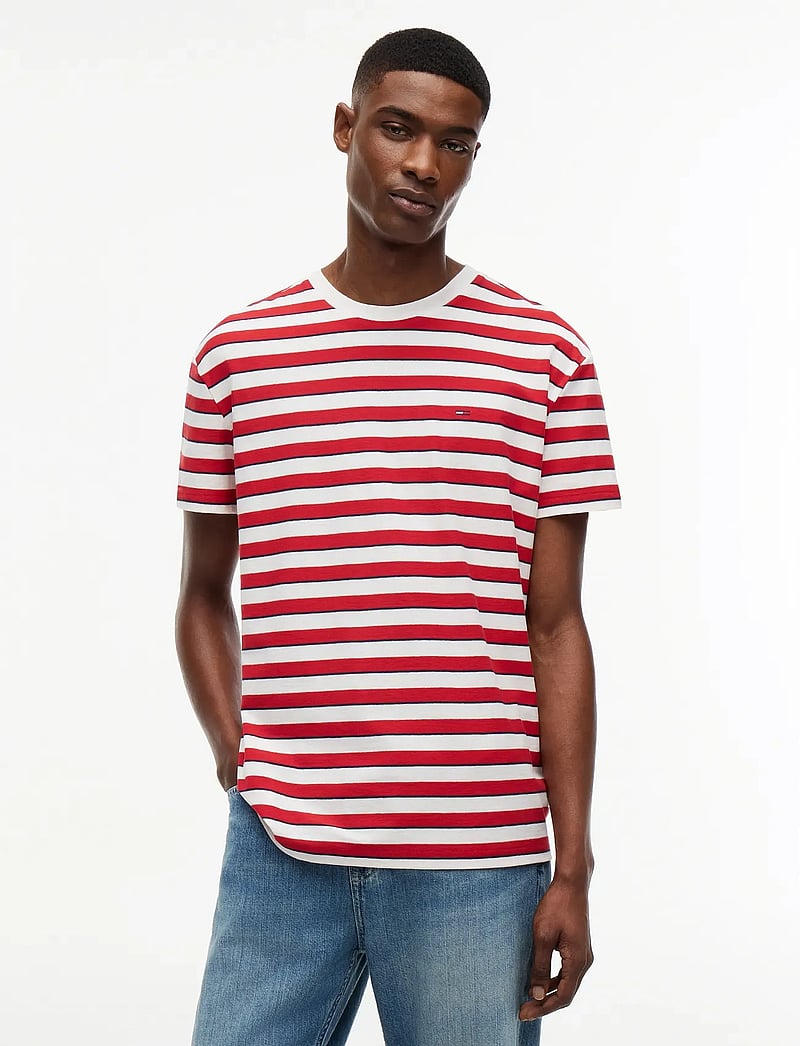 Tommy Jeans - TJM REG ESS STRIPE SS TEE - kortærmede t-shirts - ancient white stripe - 0