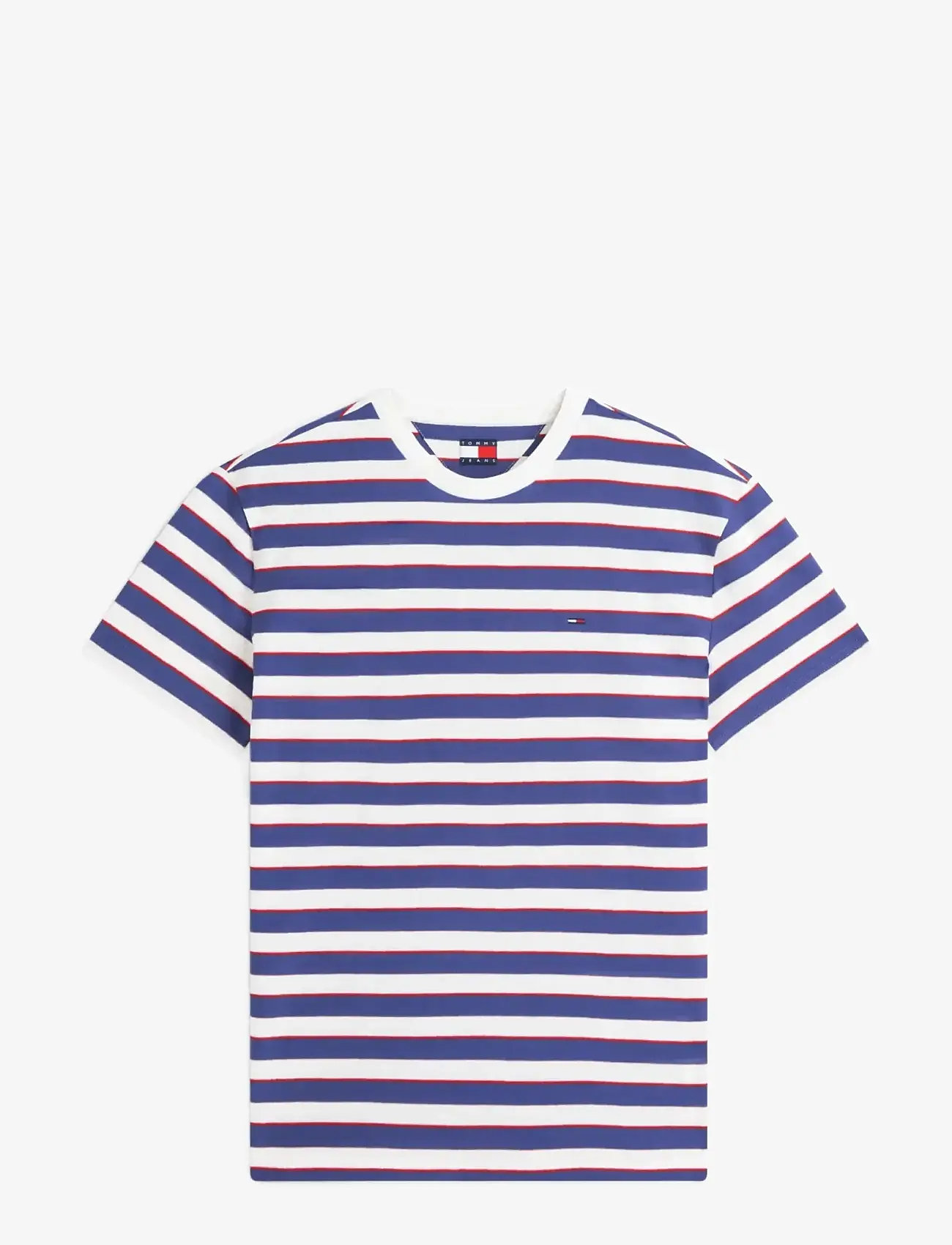 Tommy Jeans - TJM REG ESS STRIPE SS TEE - kortærmede t-shirts - blue storm stripe - 1