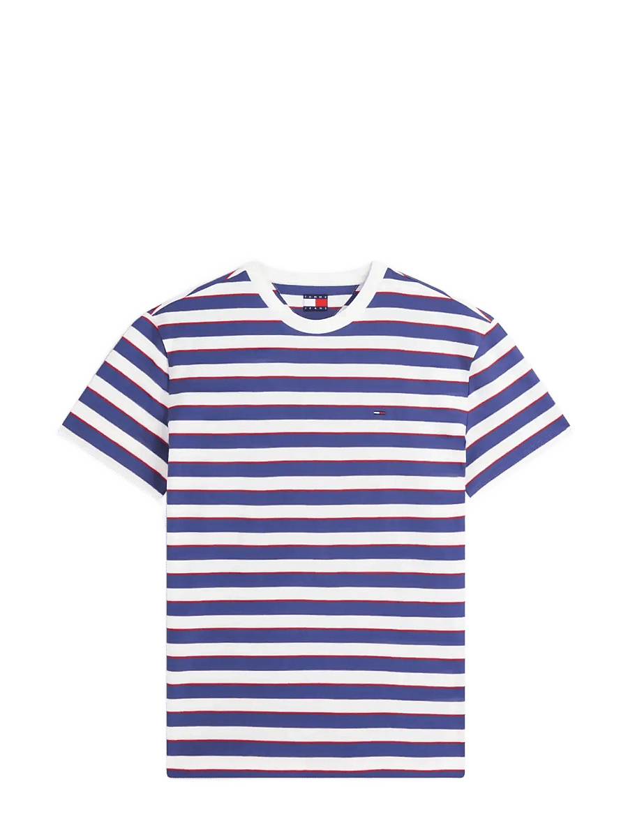 Tommy Jeans - TJM REG ESS STRIPE SS TEE - short-sleeved t-shirts - blue storm stripe - 1