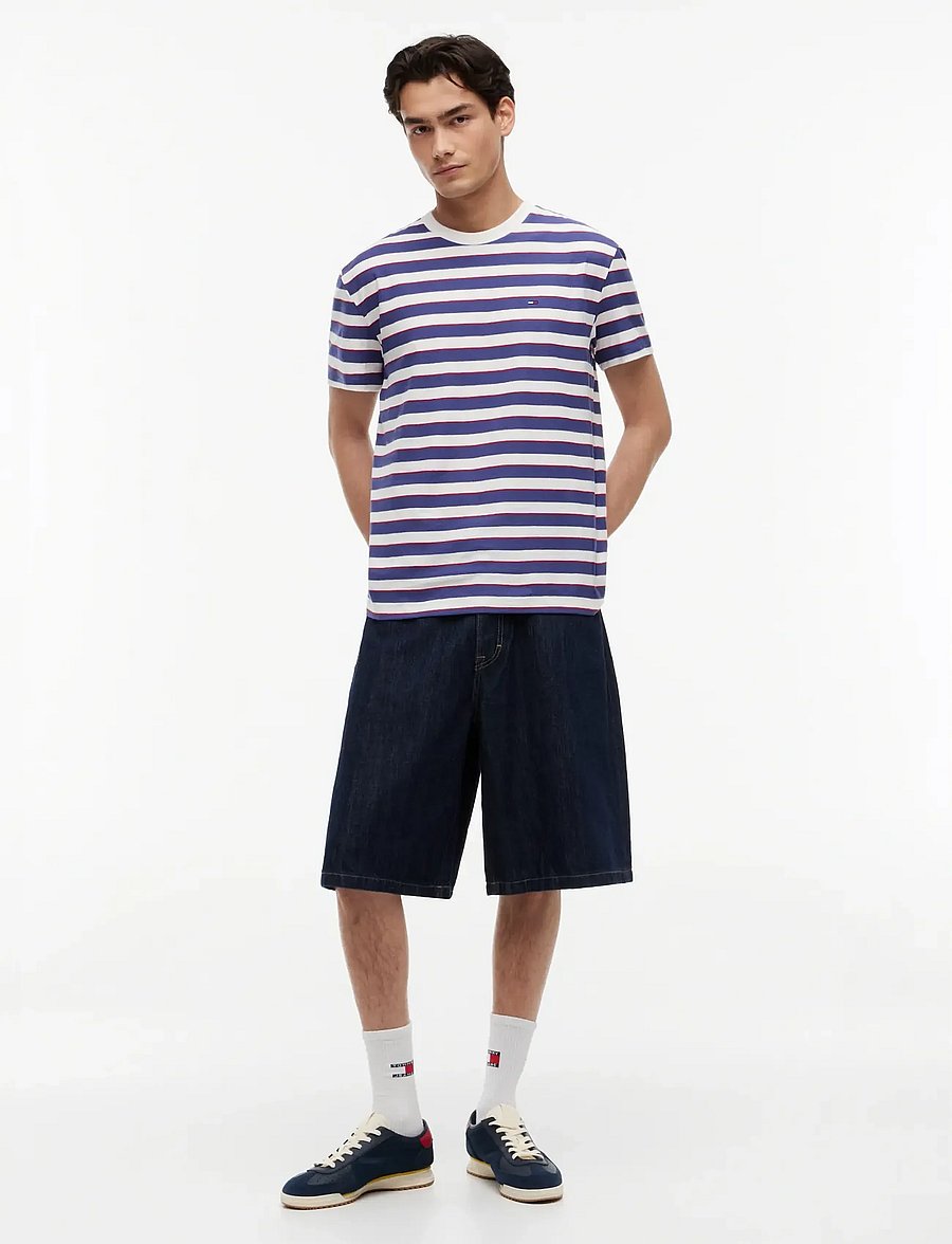 Tommy Jeans - TJM REG ESS STRIPE SS TEE - short-sleeved t-shirts - blue storm stripe - 4