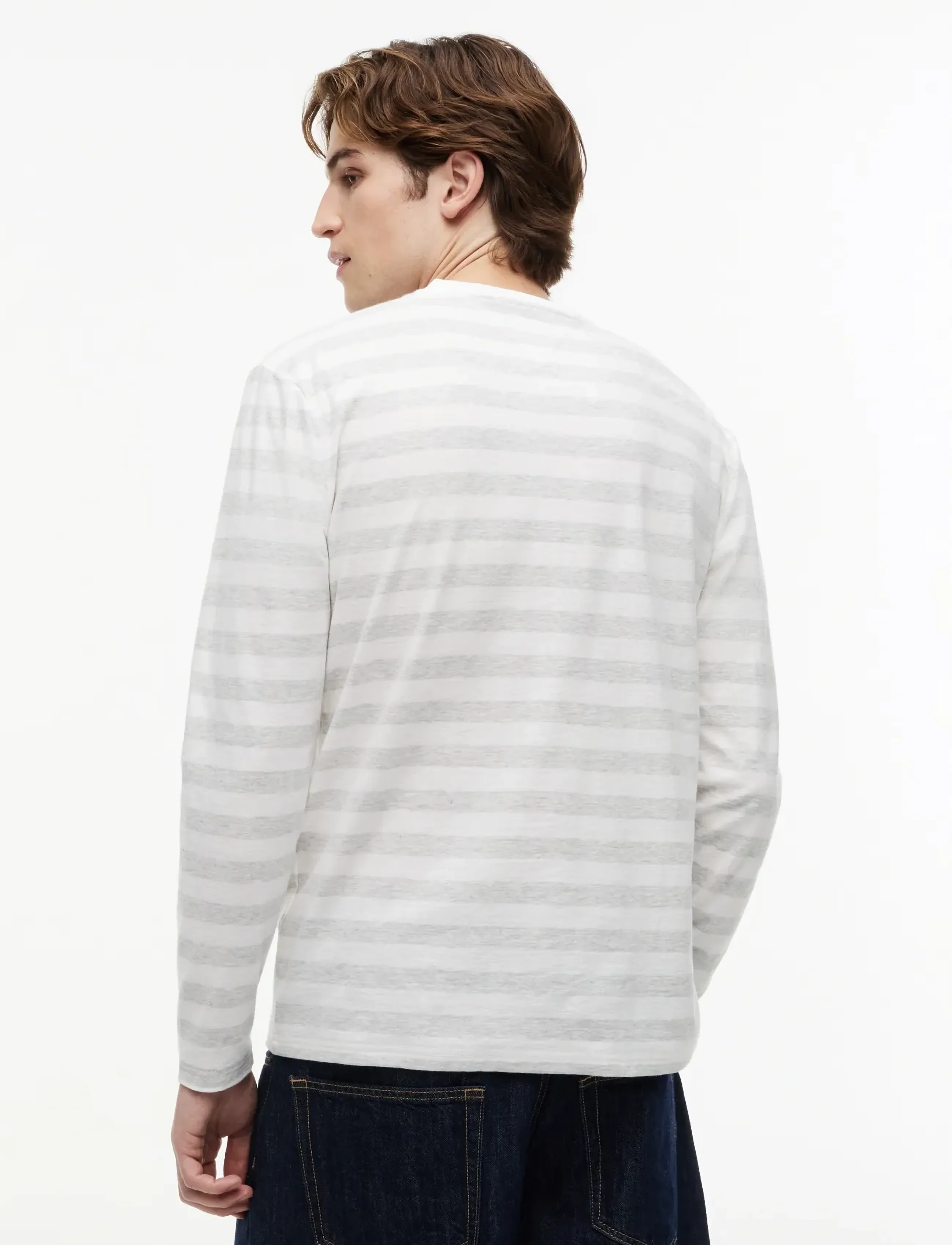 Tommy Jeans - TJM REG ESS STRIPE LS TEE - long-sleeved t-shirts - ecru stripes - 2