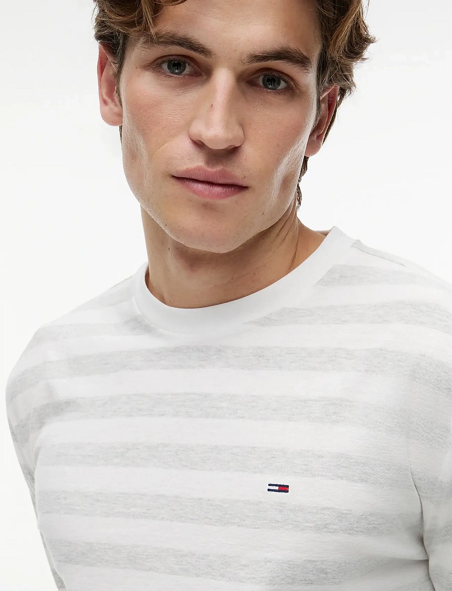 Tommy Jeans - TJM REG ESS STRIPE LS TEE - pikkade varrukatega t-särgid - ecru stripes - 3