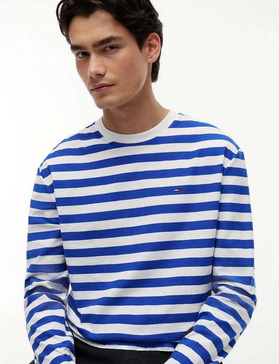 Tommy Jeans - TJM REG ESS STRIPE LS TEE - pikkade varrukatega t-särgid - providence blue stripe - 3