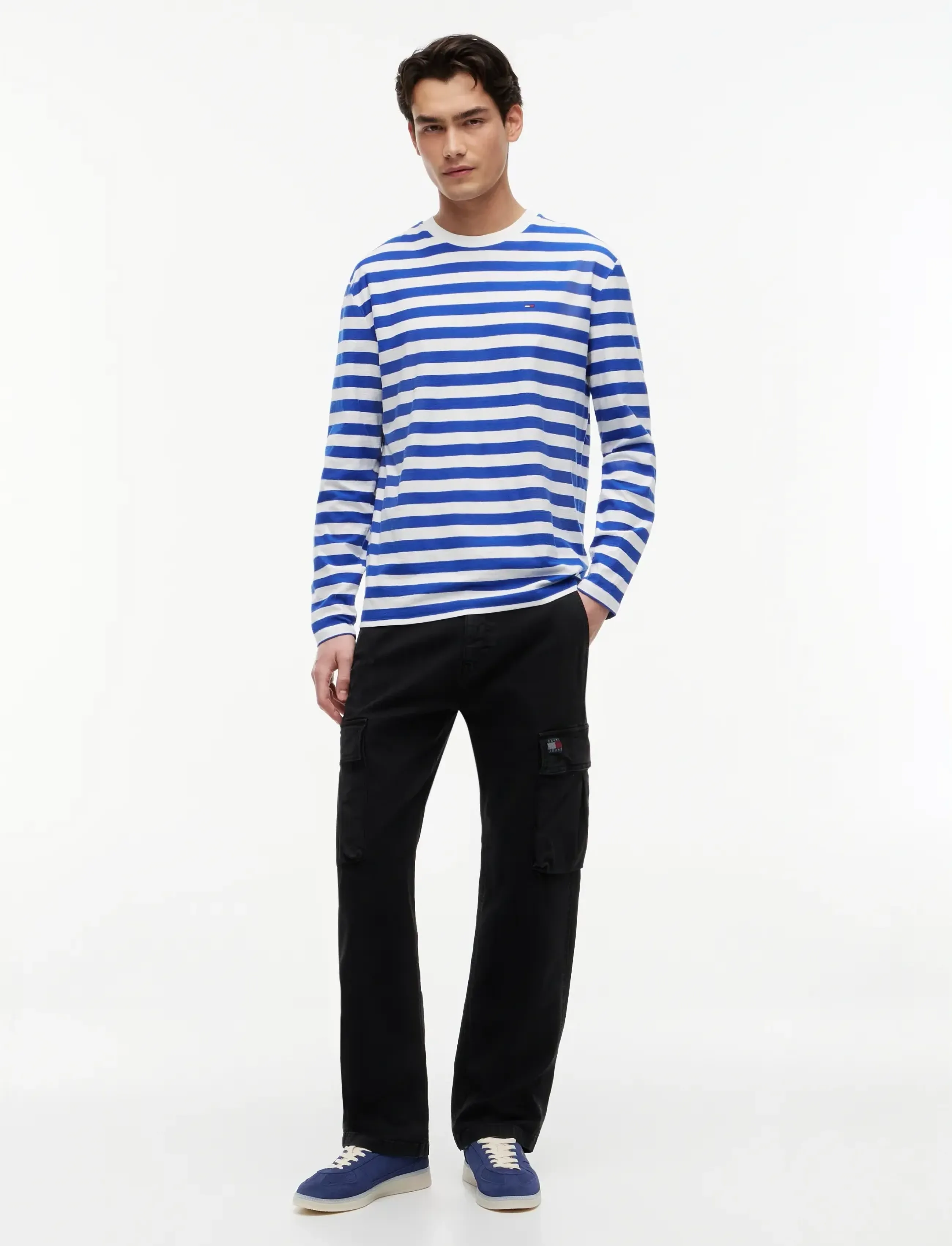 Tommy Jeans - TJM REG ESS STRIPE LS TEE - long-sleeved t-shirts - providence blue stripe - 4