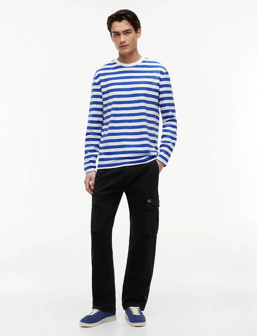 Tommy Jeans - TJM REG ESS STRIPE LS TEE - pikkade varrukatega t-särgid - providence blue stripe - 4