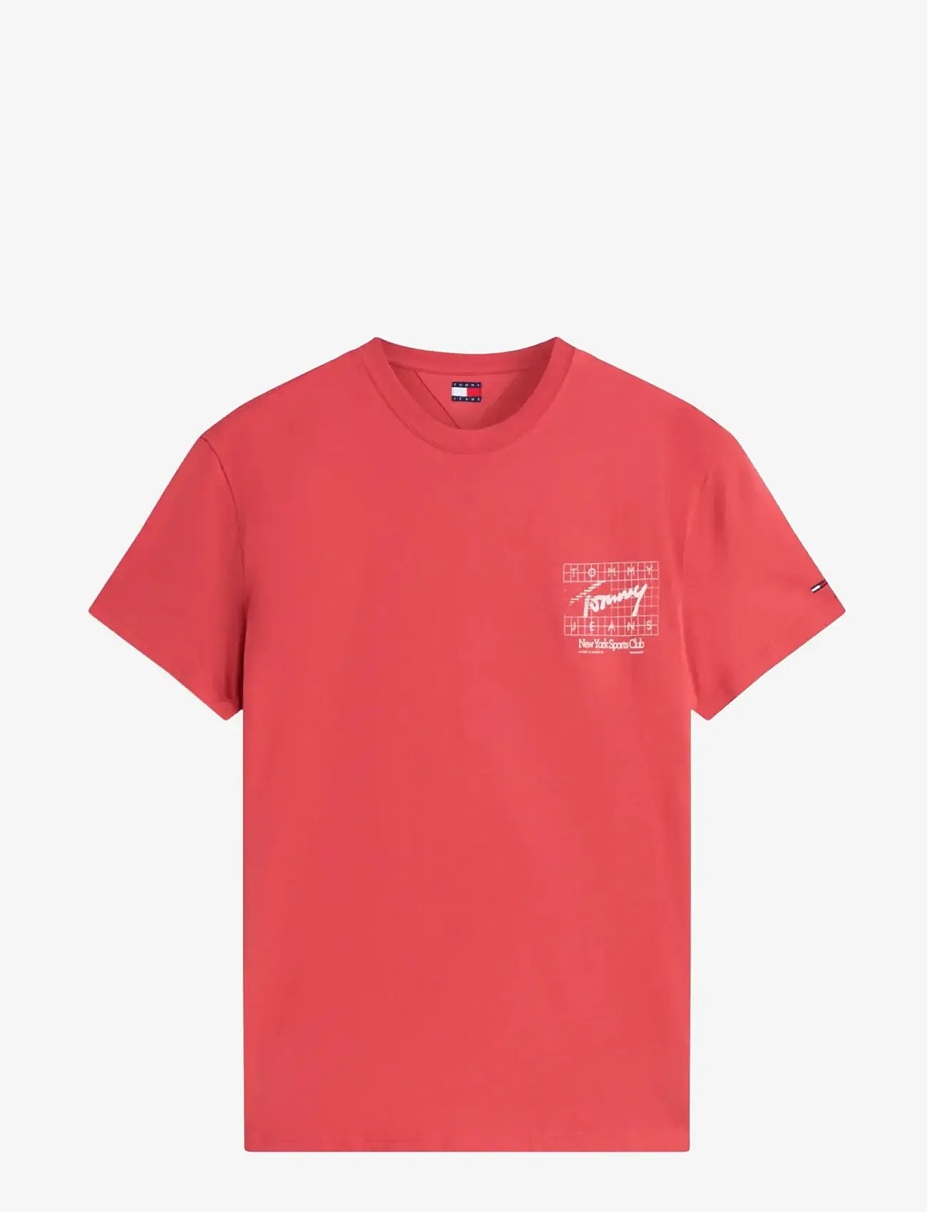 Tommy Jeans - TJM REG SIGN FLAG SS TEE EXT - kortærmede t-shirts - anthem red - 1