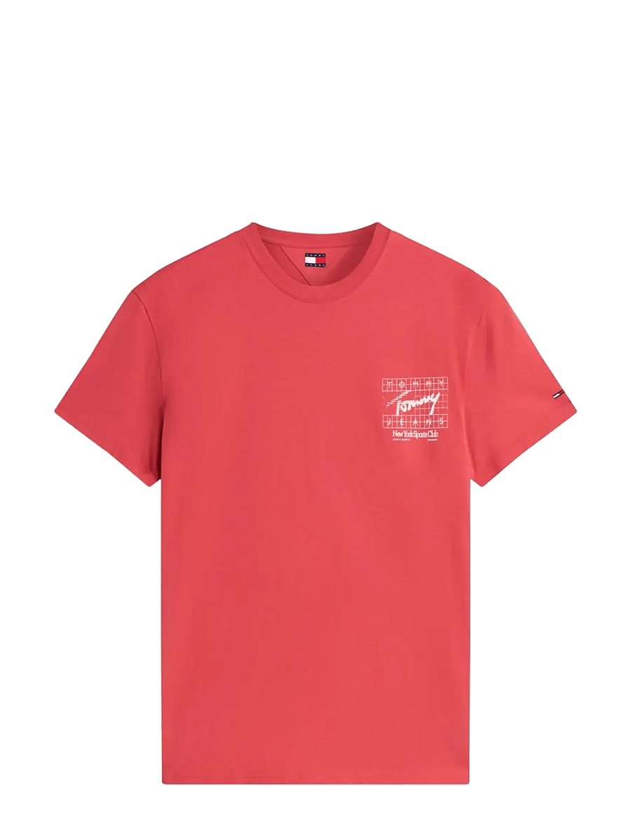 Tommy Jeans - TJM REG SIGN FLAG SS TEE EXT - lühikeste varrukatega t-särgid - anthem red - 1