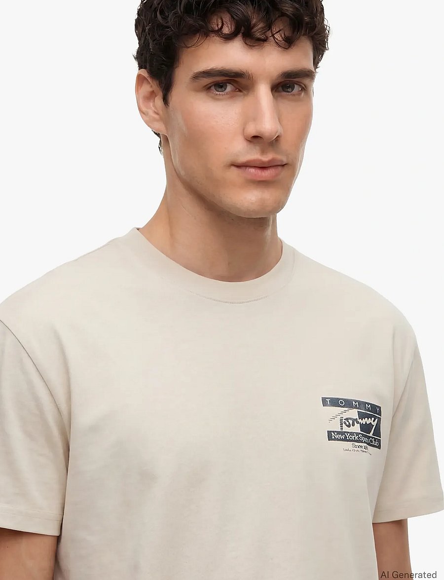 Tommy Jeans - TJM REG SIGN FLAG SS TEE EXT - lühikeste varrukatega t-särgid - classic beige - 3