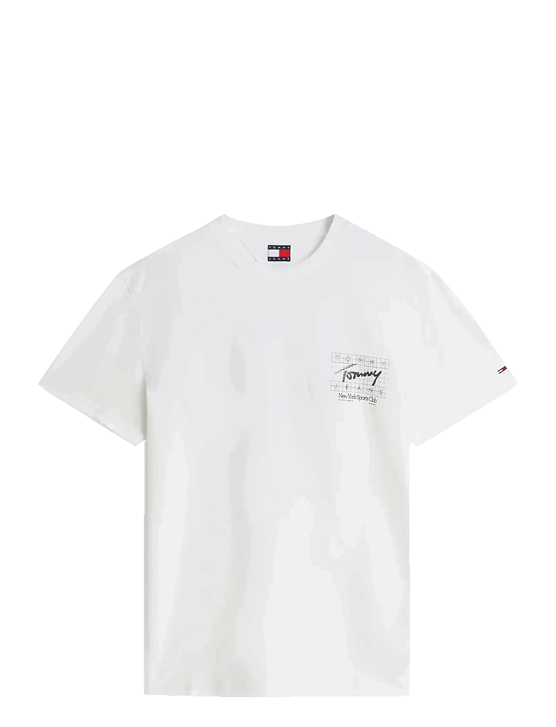 Tommy Jeans - TJM REG SIGN FLAG SS TEE EXT - kortærmede t-shirts - ecru - 1