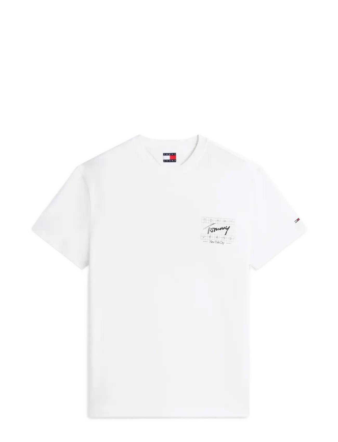 Tommy Jeans - TJM REG SIGN FLAG SS TEE EXT - kurzärmelige t-shirts - ecru - 1