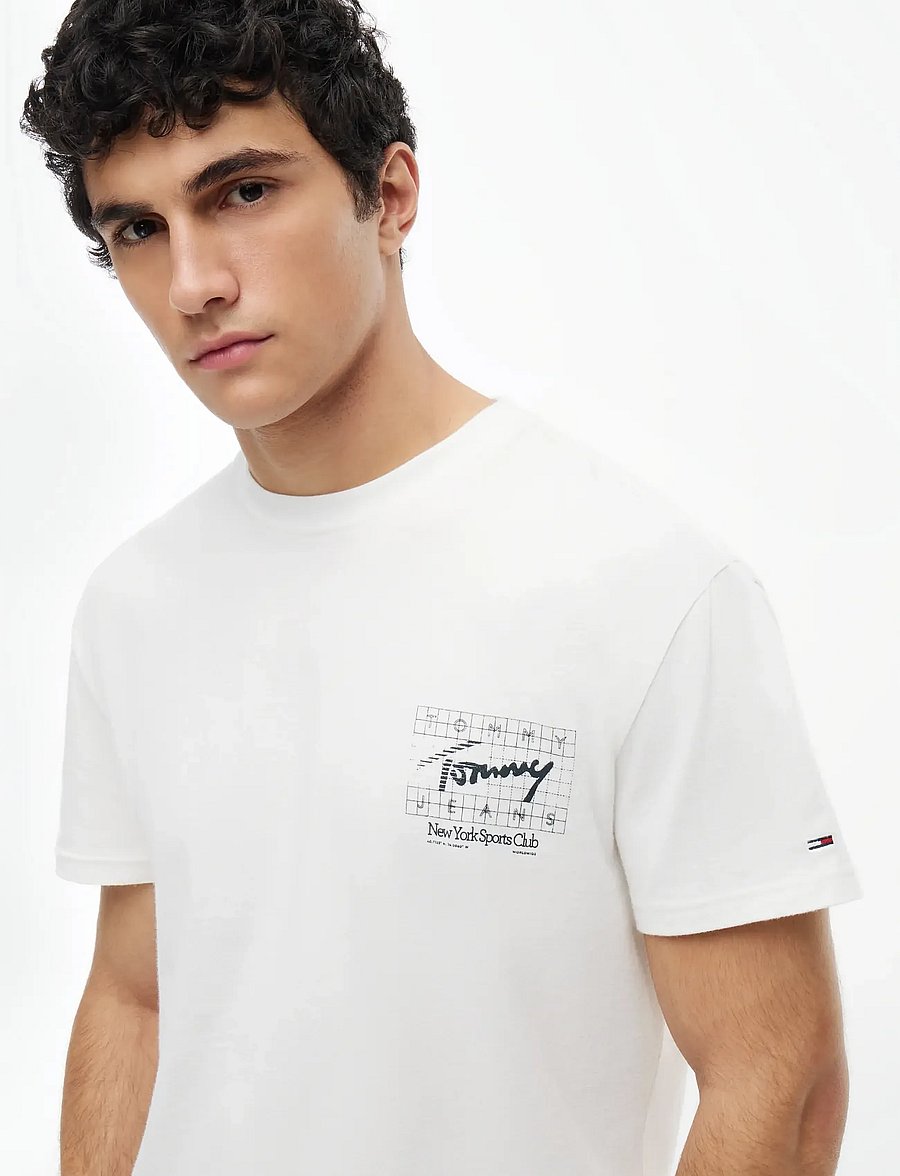 Tommy Jeans - TJM REG SIGN FLAG SS TEE EXT - lühikeste varrukatega t-särgid - ecru - 3