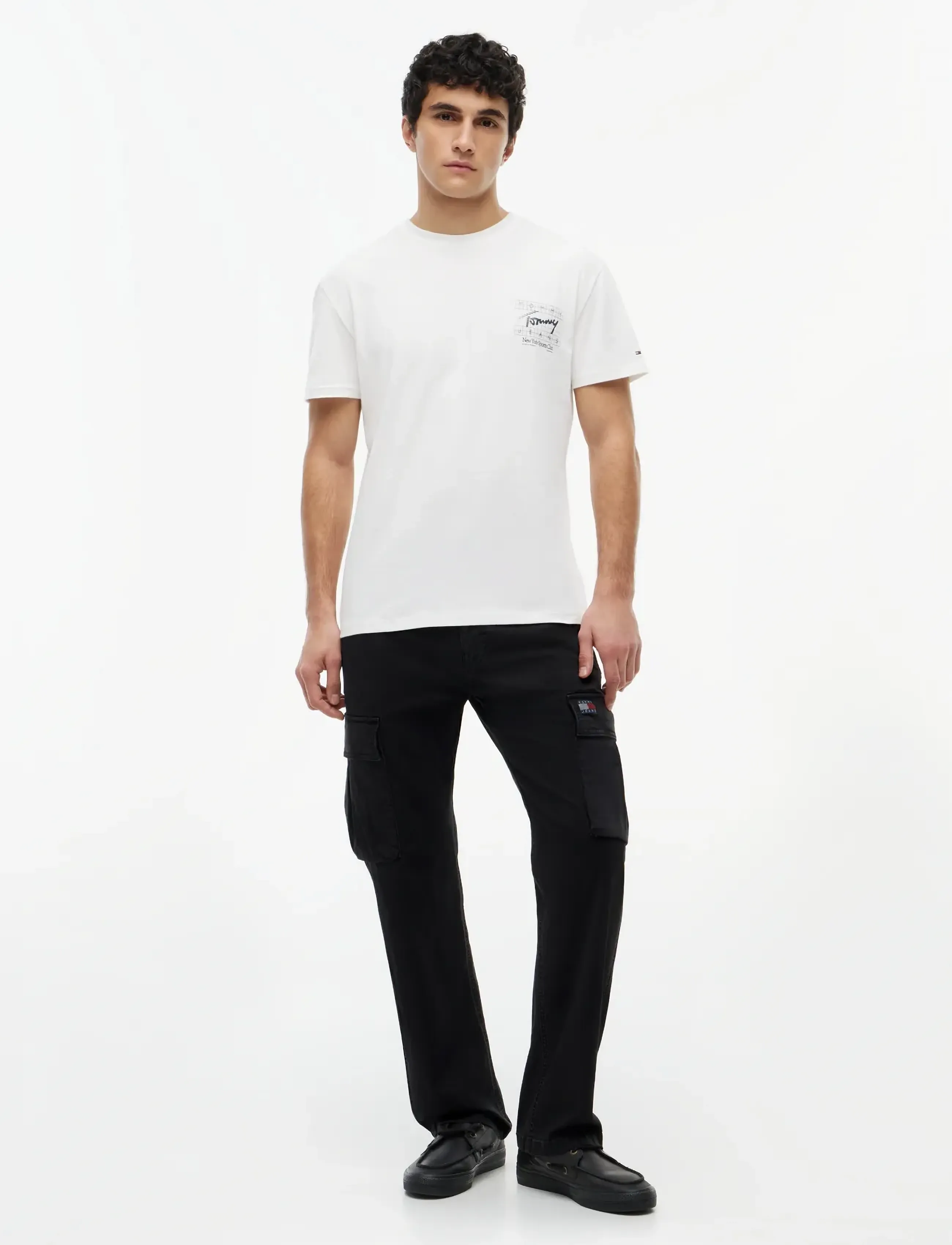 Tommy Jeans - TJM REG SIGN FLAG SS TEE EXT - lühikeste varrukatega t-särgid - ecru - 4