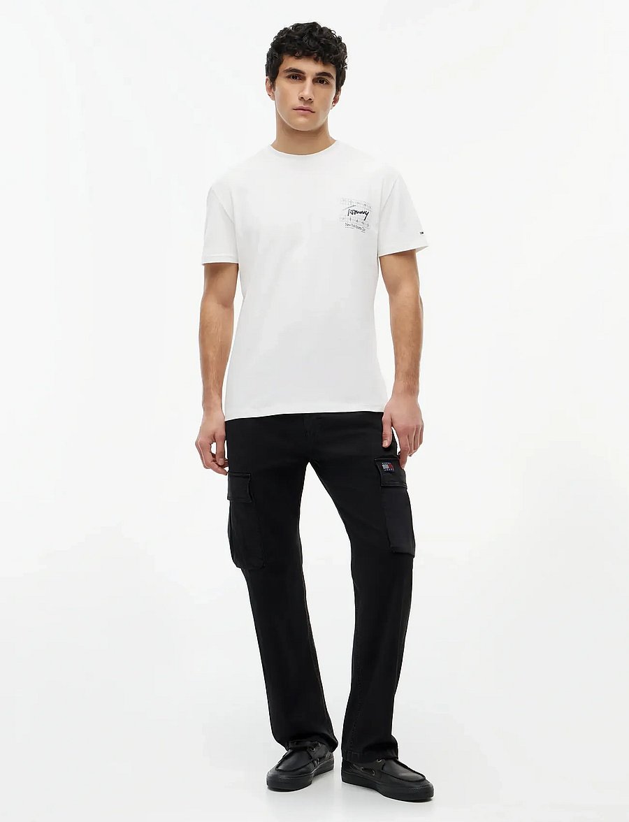 Tommy Jeans - TJM REG SIGN FLAG SS TEE EXT - lühikeste varrukatega t-särgid - ecru - 4