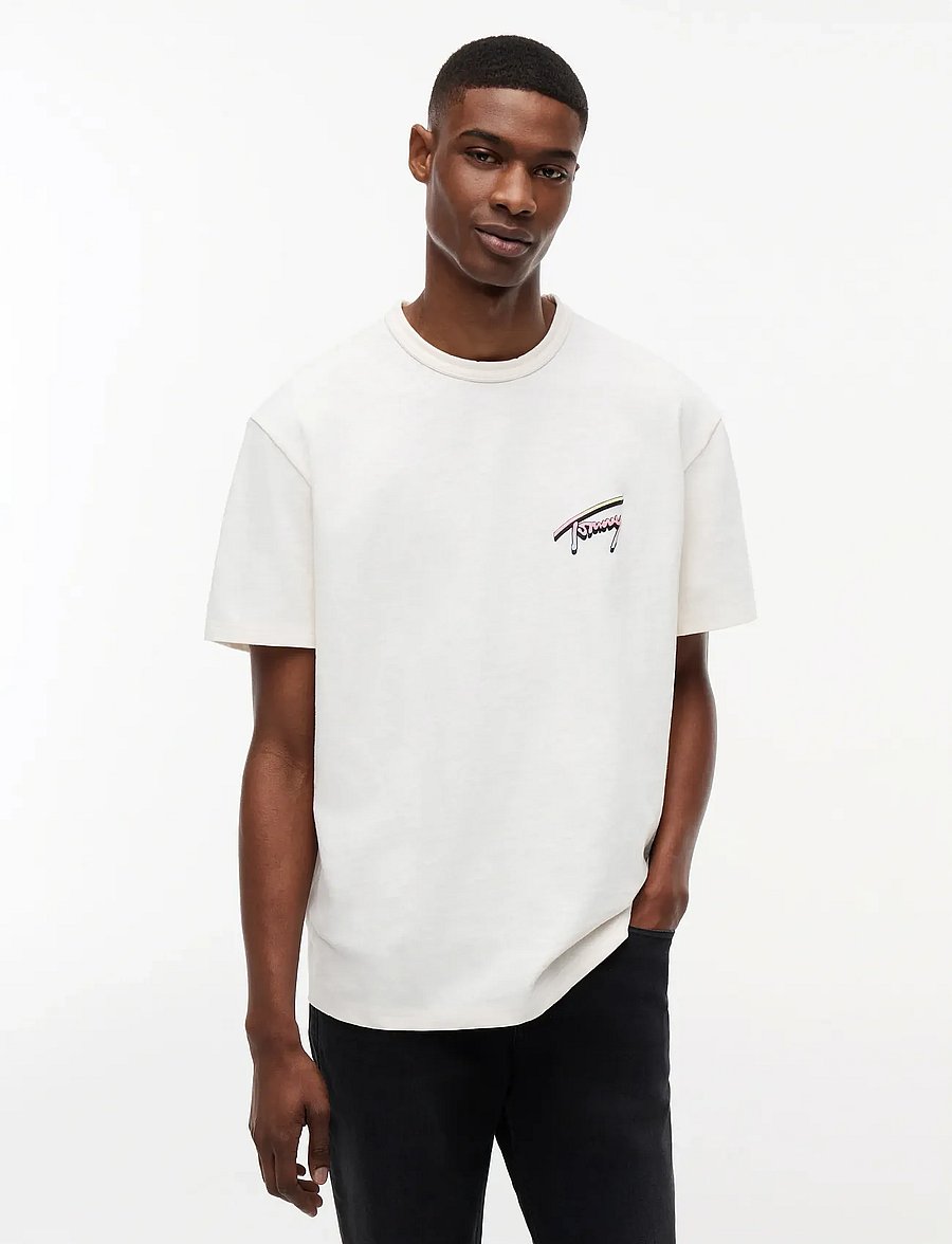 Tommy Jeans - TJM RLX NOVELTY SS TEE - kortærmede t-shirts - ancient white - 0