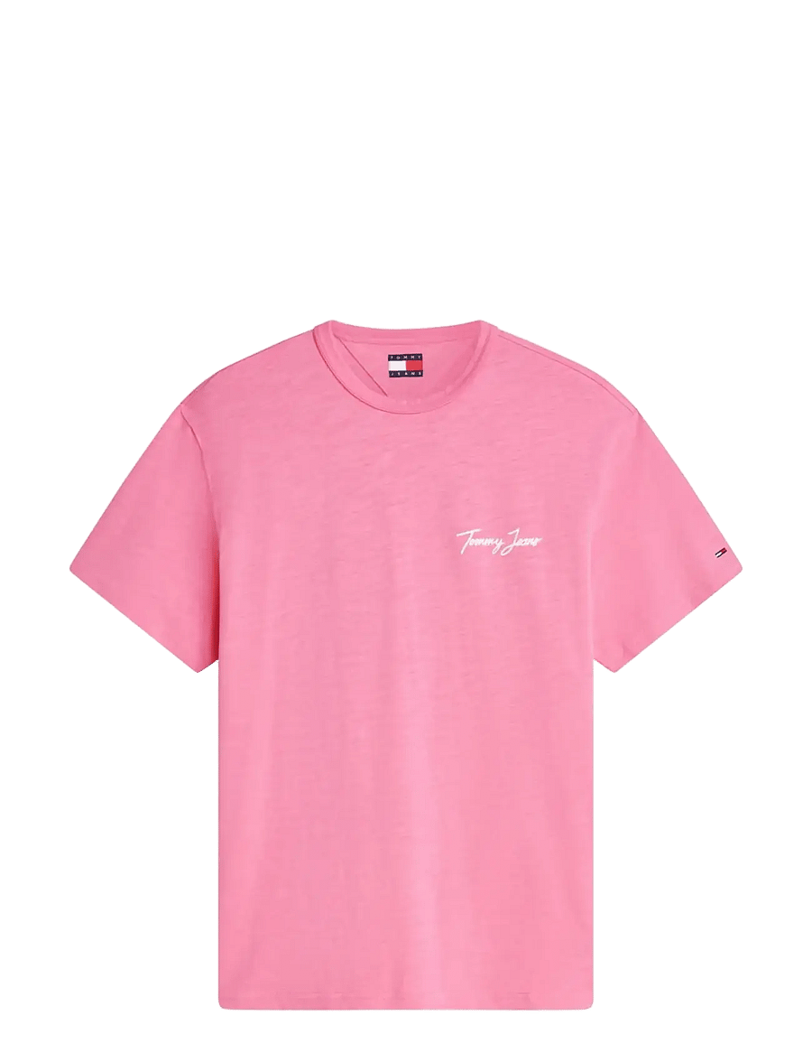Tommy Jeans - TJM RLX NOVELTY SS TEE - kurzärmelige t-shirts - pink daisy - 1