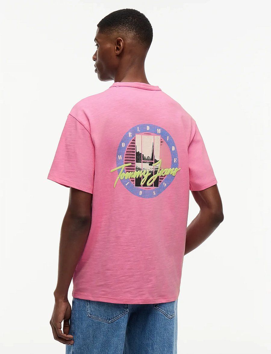 Tommy Jeans - TJM RLX NOVELTY SS TEE - kurzärmelige t-shirts - pink daisy - 2