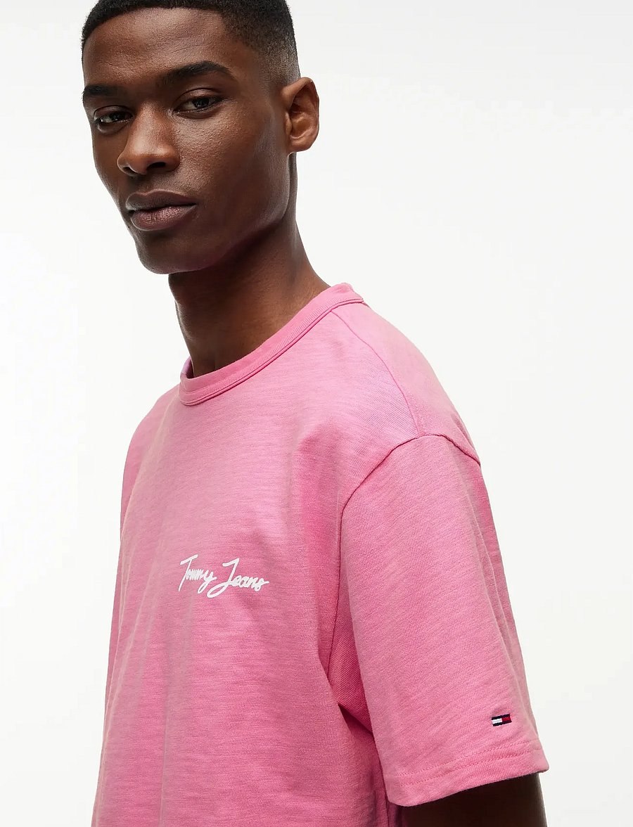 Tommy Jeans - TJM RLX NOVELTY SS TEE - kurzärmelige t-shirts - pink daisy - 3