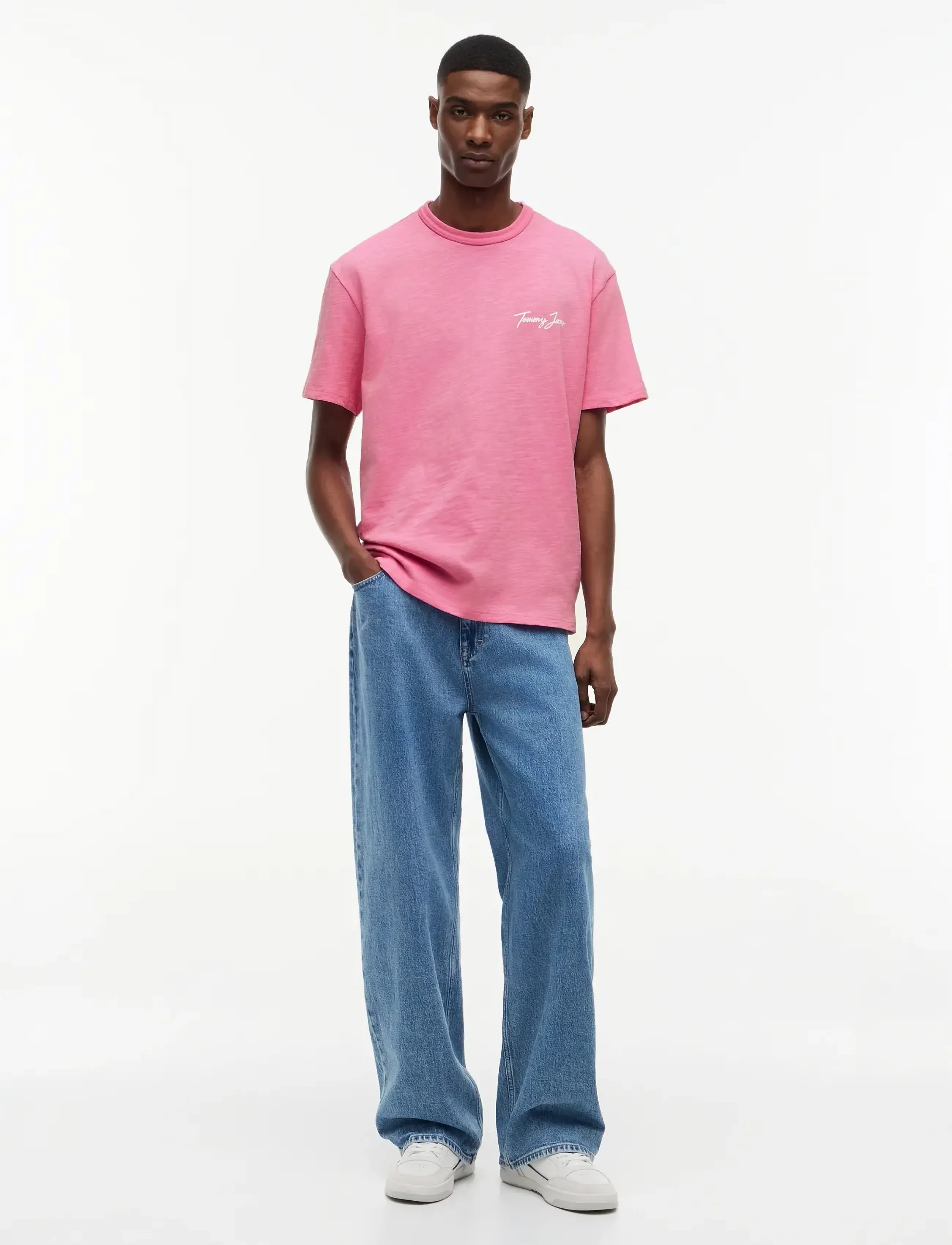 Tommy Jeans - TJM RLX NOVELTY SS TEE - short-sleeved t-shirts - pink daisy - 4
