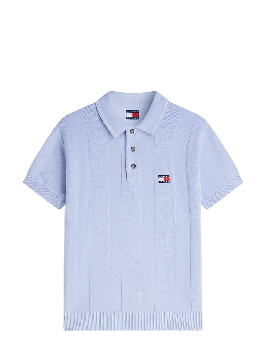 Tommy Jeans - TJM REG SS BADGE KNIT POLO EXT - polostrik - moonlight iris - 1