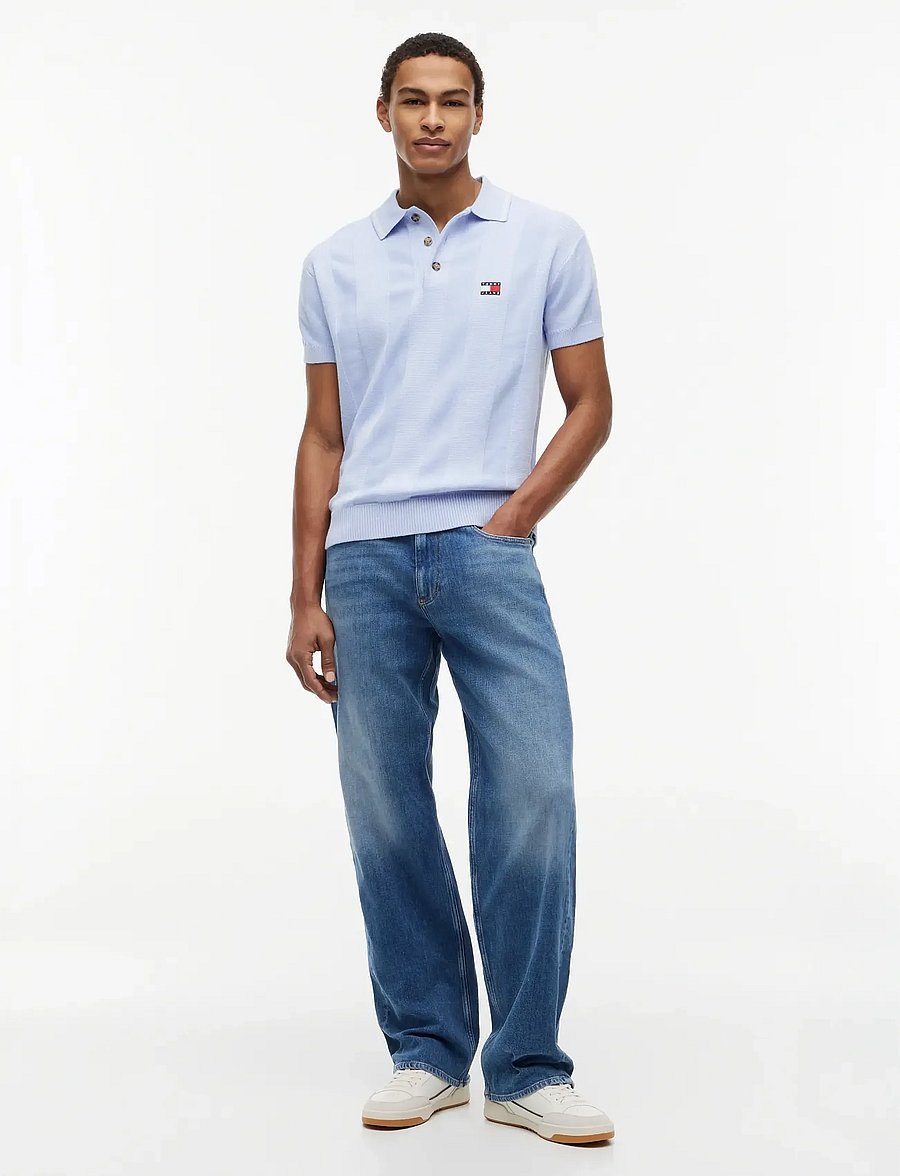 Tommy Jeans - TJM REG SS BADGE KNIT POLO EXT - polostrik - moonlight iris - 4